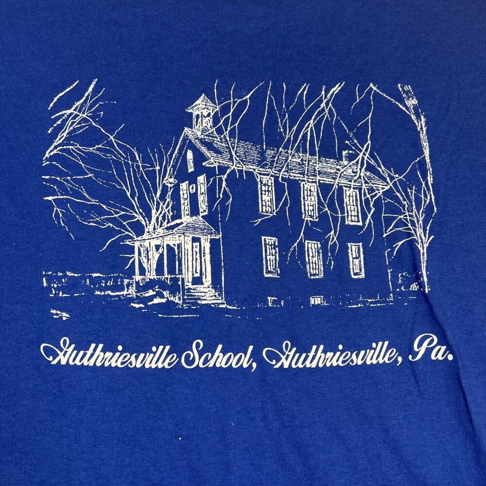 VTG Guthriesville School, Chester County, PA Blue T-Shirt XLarge Single Stitch